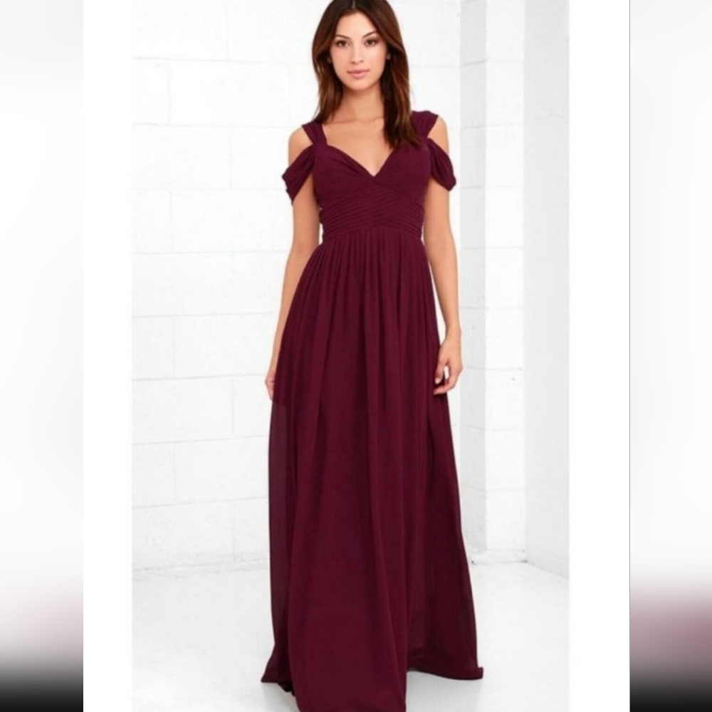 Lulu's Make Me Move Burgundy Maxi Dress